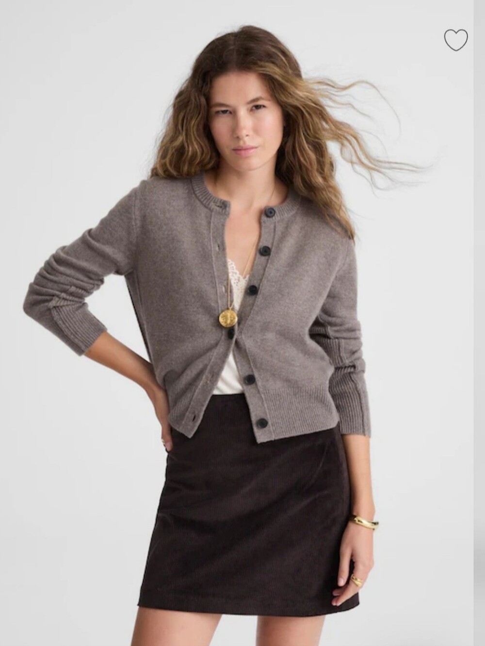 Madewell Women's Corduroy Mini Skirt Sz 6 $98 Black walnut
